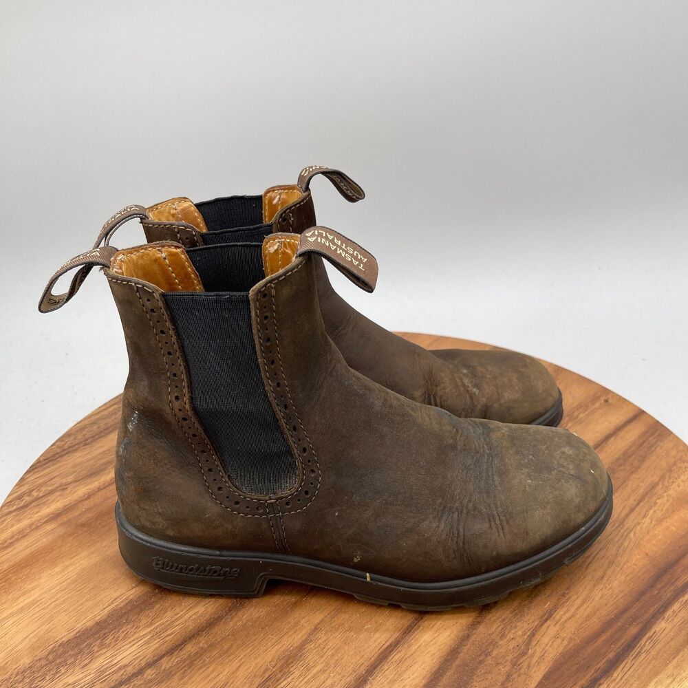 Blundstone Boots Womens Size 9.5 / 6.5 Rustic Brown Leather Chelsea Casual